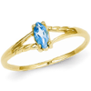 14kt Yellow Gold 1/4 ct Marquise Blue Topaz Ring