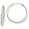 14kt White Gold 1/2 ct Diamond In and Out Hoop Earrings