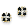 14kt Yellow Gold 1/3 ct Sapphire Earrings with Diamonds