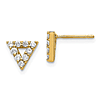 14k Yellow Gold .30 ct tw Diamond Triangle Open Earrings