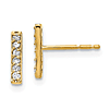 14k Yellow Gold 1/10 ct tw Diamond Bar Post Earrings