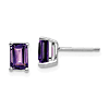 14k White Gold 1.1 ct tw Emerald Cut Amethyst Earrings