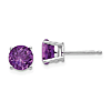 14k White Gold Classic 1.5 ct tw Amethyst Stud Earrings