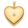 14k Yellow Gold .01 ct Diamond Ash Holder Heart Locket