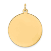 14k Yellow Gold Round Engravable Pendant 1in