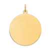 14k Yellow Gold Round Engravable Pendant 7/8in