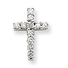 14k White Gold 1/5 ct tw Diamond Cross Pendant 1/2in