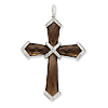 14kt White Gold 1 1/2in Diamond Smoky Quartz Cross