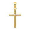 14k Yellow Gold Tube Latin Cross Pendant 3/4in