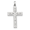 14k White Gold Cross Pendant with Screw Accents 1in