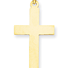 14k Yellow Gold Smooth Flat Cross Pendant 1 1/2in