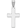 14kt White Gold Cross Pendant with Shiny Finish 3/4in