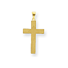 14k Yellow Gold Laser Etched Latin Cross 3/4in