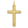 14kt Yellow Gold 1in Laser Designed Cross Pendant