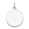 14k White Gold Round Engravable Charm 5/8in