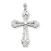 14k White Gold .40 ct tw Diamond Fancy Cross Pendant with Hearts