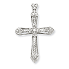 14k White Gold .31 ct tw Diamond Cross Pendant 1.25in