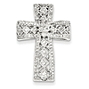 14k White Gold 0.56 ct tw Diamond Filigree Cross Pendant 1 1/8in