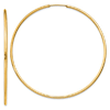 14k Yellow Gold 2 1/4in Endless Hoop Earrings 1.5mm