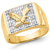 14k Yellow Gold Men's 1/10 ct Diamond Eagle Ring