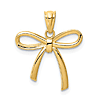 14k Yellow Gold Small Ribbon Bow Pendant