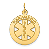 14k Yellow Gold Round Paramedic Pendant 3/4in