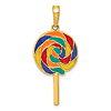 14k Yellow Gold Enameled Lollipop Pendant