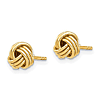 14k Yellow Gold Mini Love Knot Post Earrings with Triple Ridges