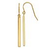 14k Yellow Gold Slender Bar Earrings With Shepherd Hooks