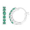 Sterling Silver 1.2 ct tw Emerald Hoop Earrings