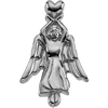 14k White Gold Angel with Heart Lapel Pin 