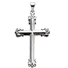 14kt White Gold 1 3/8in Ornate Budded Cross