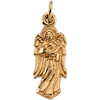 14k Yellow Gold Angel with Harp Pendant 21x9mm