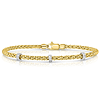 Phillip Gavriel 14k Yellow Gold Popcorn Bracelet with Three Diamond Stations