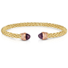 Phillip Gavriel 14k Yellow Gold Amethyst Popcorn Bangle Bracelet with Diamonds