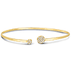 14k Yellow Gold Offset .25 ct tw Diamond Cluster Cuff Bangle