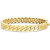 14k Yellow Gold Ladies' Straight Edge Cuban Bangle Bracelet