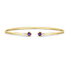 14k Yellow Gold .21 ct tw Amethyst Open Cuff Bangle Bracelet