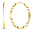 14k Yellow Gold Endless Oval Hoop Earrings 1in