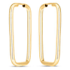 14k Yellow Gold Endless Rectangle Hoop Earrings