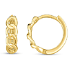 14k Yellow Gold Curb Chain Huggie Hoop Earrings