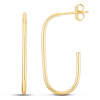 14k Yellow Gold Polished Paper Clip J Hoop Earrings