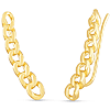 14k Yellow Gold Ear Climber Curb Link Earrings With Euro Wire