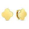 14k Yellow Gold Clover Earrings With Snap Closure