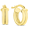 14k Yellow Gold Mini Double Row Huggie Hoop Earrings