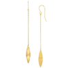 14k Yellow Gold Marquise Drop Cable Link Earrings