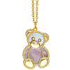 14k Yellow Gold Mother of Pearl Teddy Bear Necklace