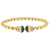 Phillip Gavriel 14k Yellow Gold 0.2 ct tw Diamond and Green Malachite Venetian Link Bangle Bracelet