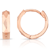 14k Rose Gold Faceted Huggie Earrings 1/2in