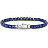 Phillip Gavriel Sterling Silver Men's Dark Blue Enamel Coated Box Link Bracelet